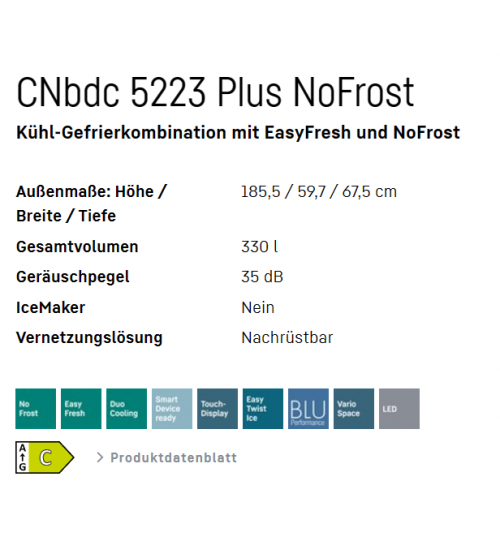 LIEBHERR利勃海尔 CNbdc 5223 Plus 无霜双门独立式冰箱
